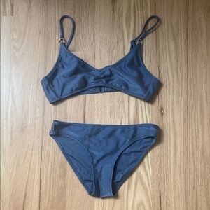 Aerie Navy Ribbed Bikini Set